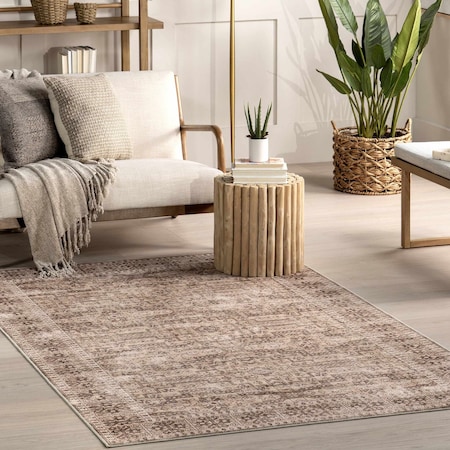 Nuloom Jett Floral Border Spill Proof Machine Washable Area Rug 5ft x 8ft HJTH13A-508